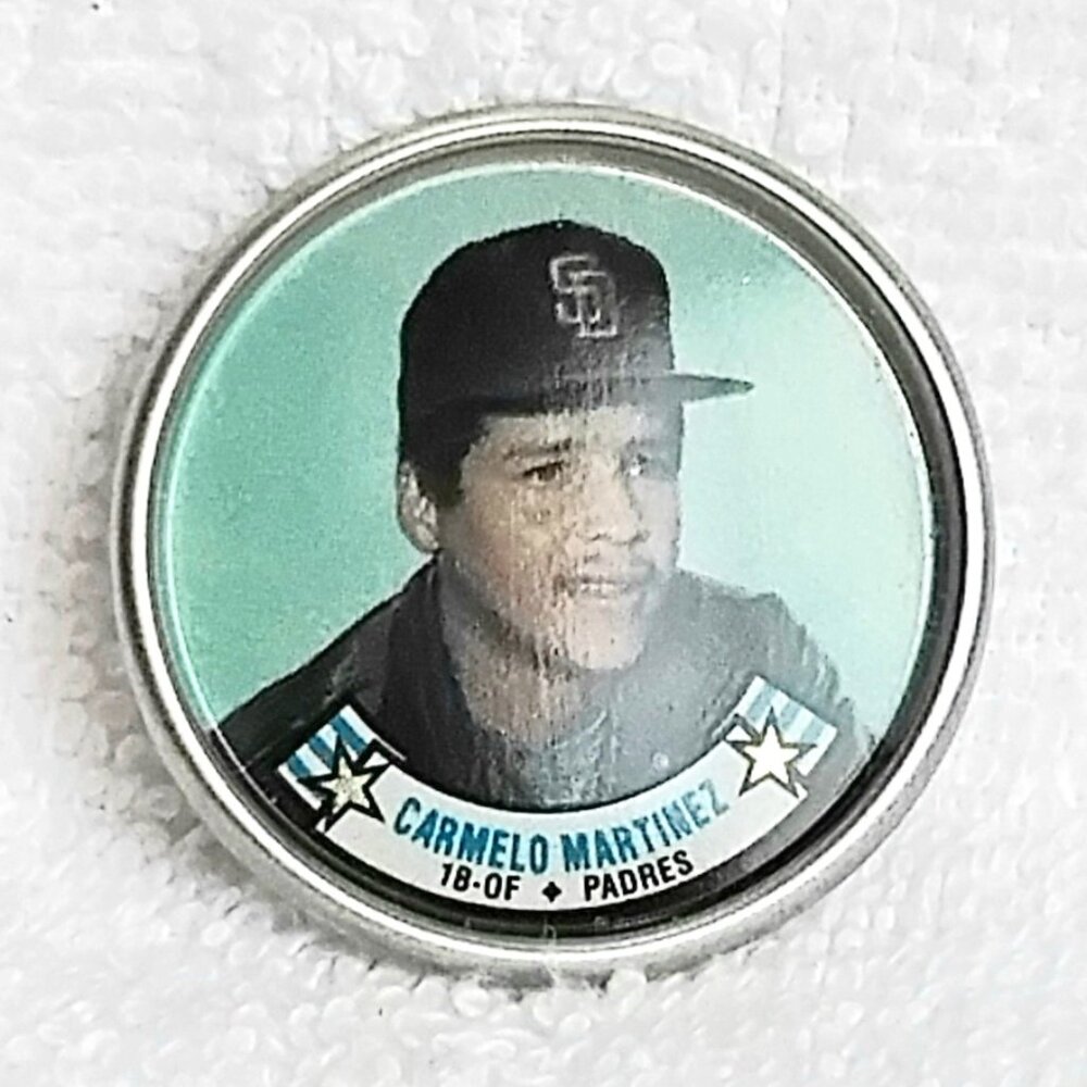 3/$20 Vintage & Mint 1988 Topps MLB Carmelo Martinez 1 1/2" Metal Coin 47/60!!